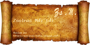 Zsolnai Máté névjegykártya